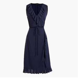 J. Crew Sleeveless Ruffle Wrap Dress XSP